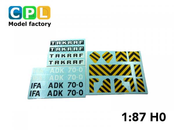 Decals für IFA ADK 70 - 0 Zivil - NVA gelb schwarz